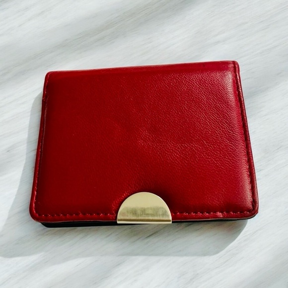 Wallet, genuine leather, Apt 9.,red, small, red/black - Picture 1 of 10
